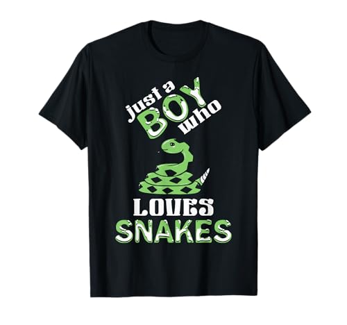 Just A Boy Who Loves Cute Klapperschlange Lustiger Schlangenliebhaber T-Shirt von Funny Snakehandler Gifts