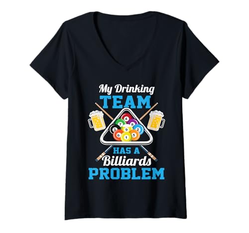 Damen Mein Trinkteam hat EIN Billardproblem T-Shirt mit V-Ausschnitt Damen Mein Trinkteam hat EIN Billardproblem T-Shirt mit V-Ausschnitt von Funny Snooker Player Gifts