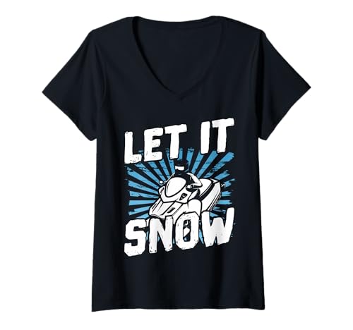 Damen Lustiges Schneemobil Let It Snow T-Shirt mit V-Ausschnitt Damen Lustiges Schneemobil Let It Snow T-Shirt mit V-Ausschnitt von Funny Snowmobile Designs for Motor Sled Lovers