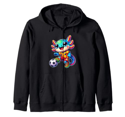 Niedlicher Axolotl Fußballspieler Damen Herren Kinder Lustig Axolotl Kapuzenjacke Niedlicher Axolotl Fußballspieler Damen Herren Kinder Lustig Axolotl Kapuzenjacke von Funny Soccer Axolotl Lover