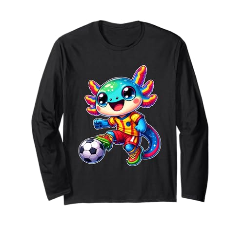 Niedlicher Axolotl Fußballspieler Damen Herren Kinder Lustig Axolotl Langarmshirt Niedlicher Axolotl Fußballspieler Damen Herren Kinder Lustig Axolotl Langarmshirt von Funny Soccer Axolotl Lover