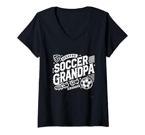 Damen Fußball Opa Lustiger Fußball Großvater T-Shirt mit V-Ausschnitt Damen Fußball Opa Lustiger Fußball Großvater T-Shirt mit V-Ausschnitt von Funny Soccer Designs