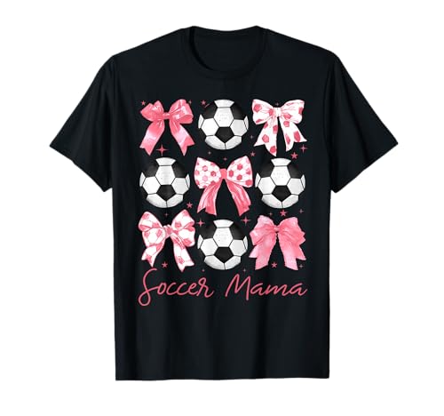 Soccer Mama Kokette Rosa Schleife Frauen Outfit T-Shirt Soccer Mama Kokette Rosa Schleife Frauen Outfit T-Shirt von Funny Soccer Game Lovers Design