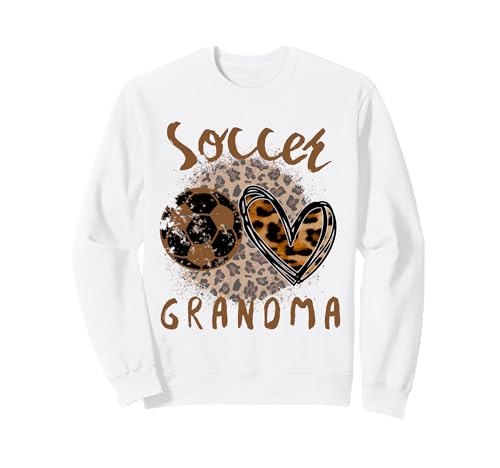 Lustige Oma Stolzer Fußballliebhaber Herz Leopard für Frauen Sweatshirt von Funny Soccer Grandma Heart