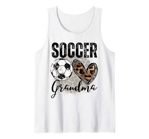 Lustige Oma Stolzer Fußballliebhaber Herz Leopard für Frauen Tank Top von Funny Soccer Grandma Heart