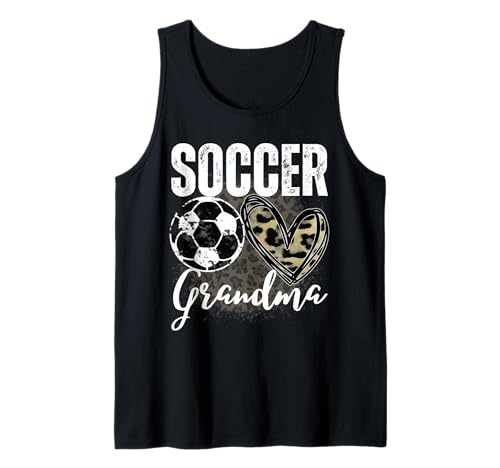 Lustige Oma Stolzer Fußballliebhaber Herz Leopard für Frauen Tank Top von Funny Soccer Grandma Heart