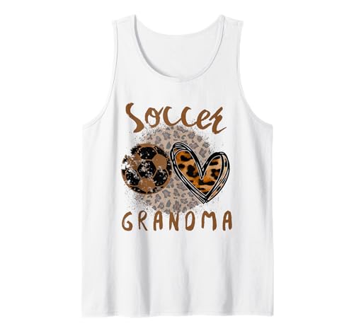 Lustige Oma Stolzer Fußballliebhaber Herz Leopard für Frauen Tank Top von Funny Soccer Grandma Heart