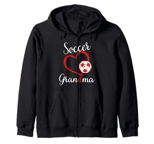 Lustiges Oma Stolzer Fußballliebhaber Oma rotes Herz für Frauen Kapuzenjacke von Funny Soccer Grandma Heart