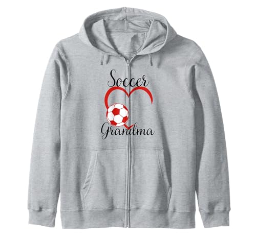 Lustiges Oma Stolzer Fußballliebhaber Oma rotes Herz für Frauen Kapuzenjacke von Funny Soccer Grandma Heart