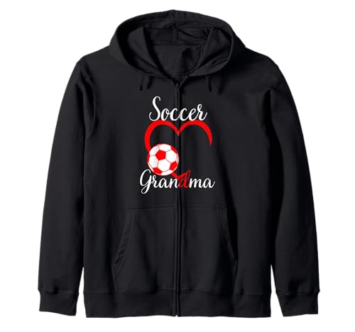 Lustiges Oma Stolzer Fußballliebhaber Oma rotes Herz für Frauen Kapuzenjacke von Funny Soccer Grandma Heart