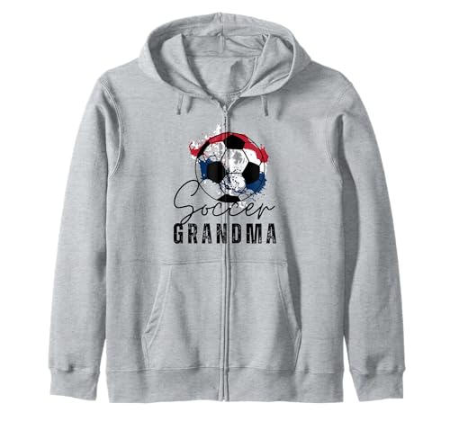 Lustiges Oma Stolzer Fußballliebhaber Oma rotes Herz für Frauen Kapuzenjacke von Funny Soccer Grandma Heart
