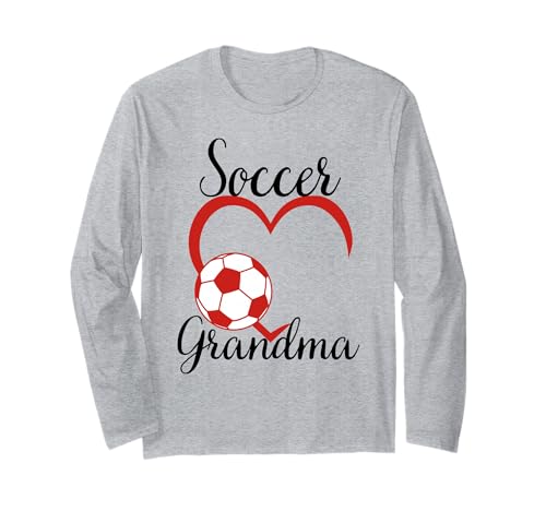 Lustiges Oma Stolzer Fußballliebhaber Oma rotes Herz für Frauen Langarmshirt von Funny Soccer Grandma Heart