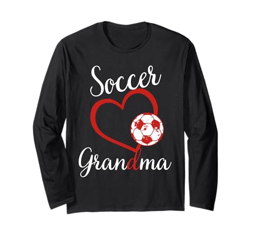 Lustiges Oma Stolzer Fußballliebhaber Oma rotes Herz für Frauen Langarmshirt von Funny Soccer Grandma Heart