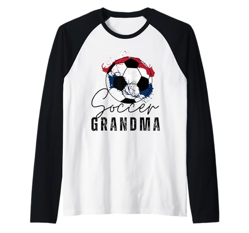 Lustiges Oma Stolzer Fußballliebhaber Oma rotes Herz für Frauen Raglan von Funny Soccer Grandma Heart