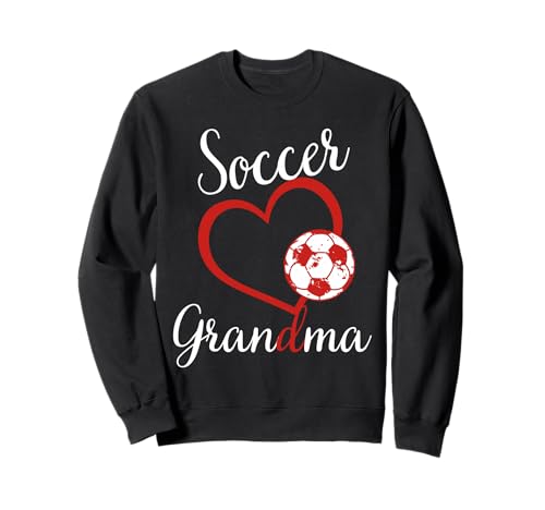 Lustiges Oma Stolzer Fußballliebhaber Oma rotes Herz für Frauen Sweatshirt von Funny Soccer Grandma Heart