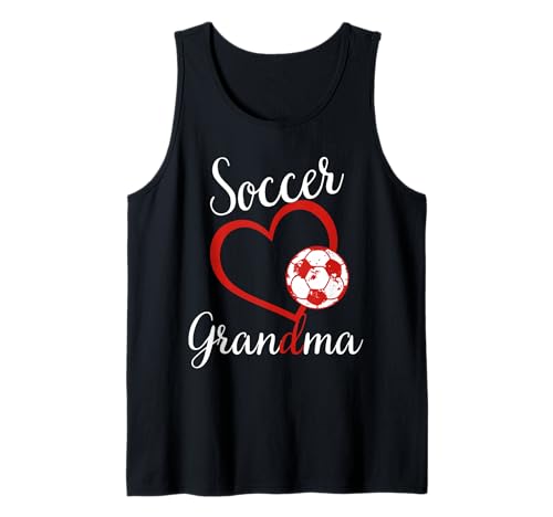 Lustiges Oma Stolzer Fußballliebhaber Oma rotes Herz für Frauen Tank Top von Funny Soccer Grandma Heart
