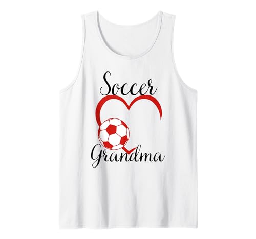 Lustiges Oma Stolzer Fußballliebhaber Oma rotes Herz für Frauen Tank Top von Funny Soccer Grandma Heart