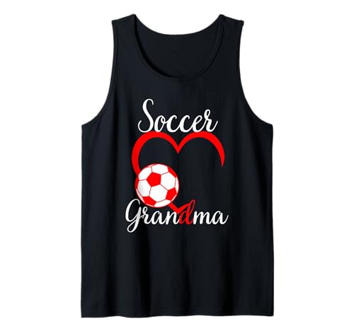 Lustiges Oma Stolzer Fußballliebhaber Oma rotes Herz für Frauen Tank Top von Funny Soccer Grandma Heart