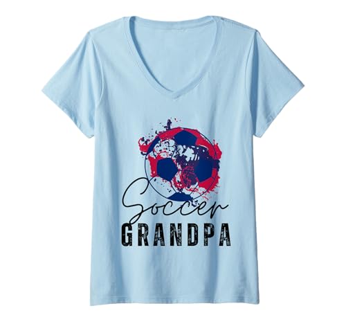 Damen Lustiger Opa Stolzer Fußballliebhaber Papa zum Vatertag T-Shirt mit V-Ausschnitt Damen Lustiger Opa Stolzer Fußballliebhaber Papa zum Vatertag T-Shirt mit V-Ausschnitt von Funny Soccer Grandpa