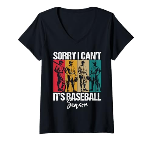 Damen Lustig, TUT Mir leid, ich kann Nicht Es ist Baseball-Softball-Saison T-Shirt mit V-Ausschnitt Damen Lustig, TUT Mir leid, ich kann Nicht Es ist Baseball-Softball-Saison T-Shirt mit V-Ausschnitt von Funny Softball Coach Tees