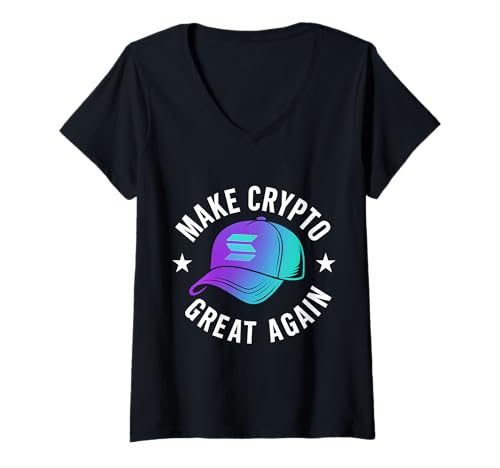 Damen Machen Sie Krypto Wieder großartig Solana T-Shirt mit V-Ausschnitt von Funny Solana Tees