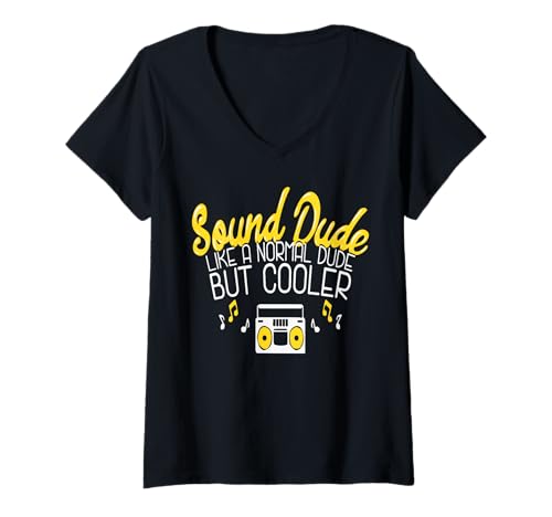 Damen Cool Sound Dude Lustiger Audio Engineer T-Shirt mit V-Ausschnitt Damen Cool Sound Dude Lustiger Audio Engineer T-Shirt mit V-Ausschnitt von Funny Sound Engineer Designs