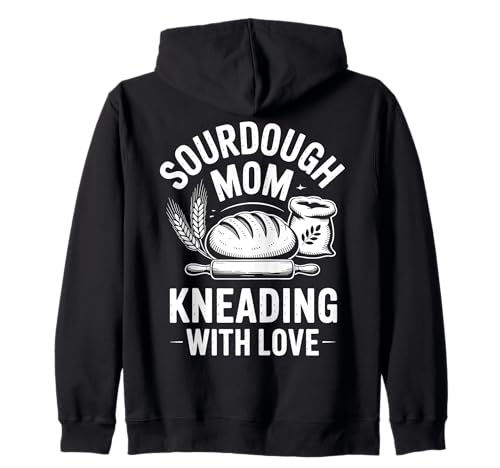 Sauerteig Mama Lustiger Brotbacker Kapuzenjacke Sauerteig Mama Lustiger Brotbacker Kapuzenjacke von Funny Sourdough Mom Cool Bread Baking Design