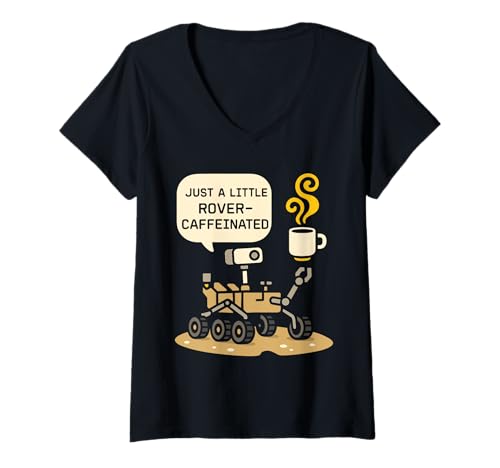 Damen Mars Rover Meme Curiosity-Wissenschaftspunk Weltraum-Nerd T-Shirt mit V-Ausschnitt Damen Mars Rover Meme Curiosity-Wissenschaftspunk Weltraum-Nerd T-Shirt mit V-Ausschnitt von Funny Space Exploration Planetary STEM Club Rover