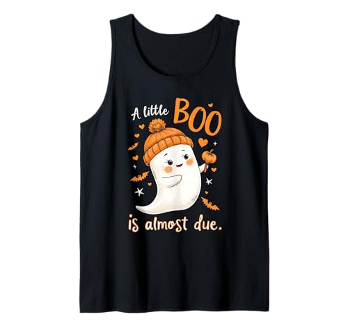 Gruseliges Baby Halloween A Little Boo is Almost Due Tank Top von Funny Spooky Enthusiast Halloween Party Costume