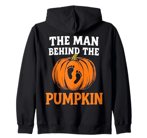Man Behind The Pumpkin Baby Reveal Halloween Party Kostüm Kapuzenjacke von Funny Spooky Enthusiast Halloween Party Costume