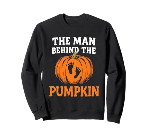 Man Behind The Pumpkin Baby Reveal Halloween Party Kostüm Sweatshirt von Funny Spooky Enthusiast Halloween Party Costume