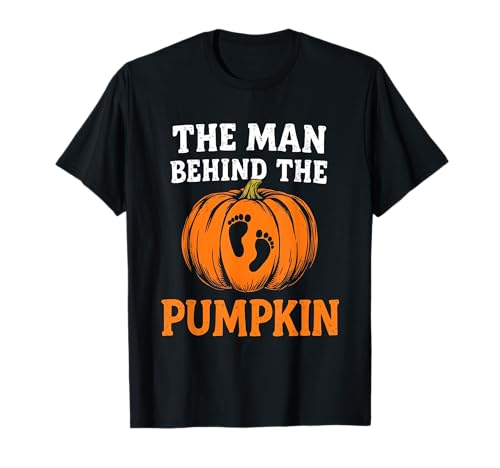 Man Behind The Pumpkin Baby Reveal Halloween Party Kostüm T-Shirt von Funny Spooky Enthusiast Halloween Party Costume