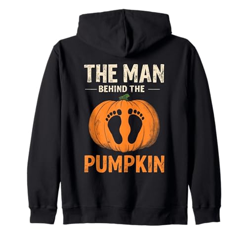 Man Behind The Pumpkin Father to Be Halloween Party Kostüm Kapuzenjacke von Funny Spooky Enthusiast Halloween Party Costume