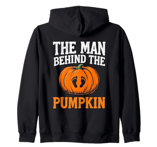 Man Behind The Pumpkin Lustiges Gruselvater Halloween-Kostüm Kapuzenjacke von Funny Spooky Enthusiast Halloween Party Costume