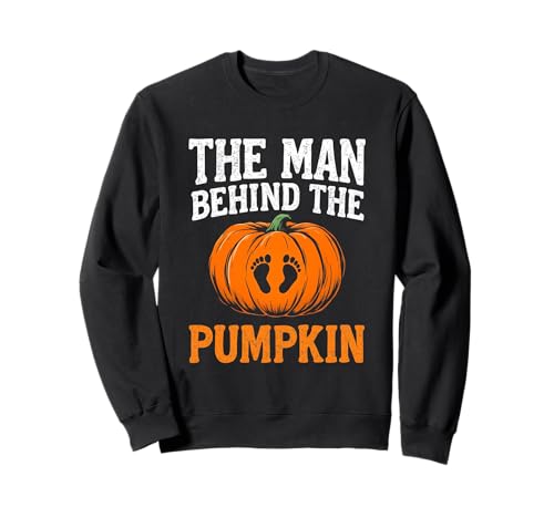 Man Behind The Pumpkin Lustiges Gruselvater Halloween-Kostüm Sweatshirt von Funny Spooky Enthusiast Halloween Party Costume