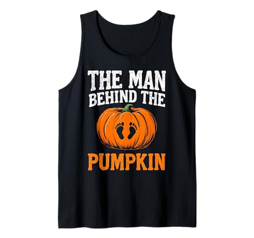 Man Behind The Pumpkin Lustiges Gruselvater Halloween-Kostüm Tank Top von Funny Spooky Enthusiast Halloween Party Costume