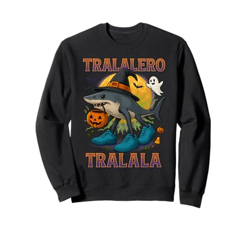 Tralalero Tralala Italienischer Hirnrothai Halloween für Kinder Sweatshirt von Funny Spooky Ghost Witch Hat Costume October Boys
