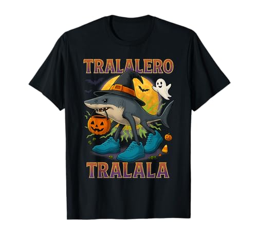 Tralalero Tralala Italienischer Hirnrothai Halloween für Kinder T-Shirt von Funny Spooky Ghost Witch Hat Costume October Boys