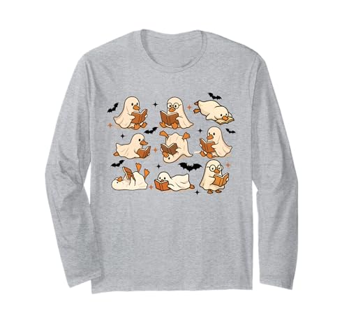 Niedliches Enten-Geister-Lesebuch für Halloween, Kinder, Teenager, Erwachsene Langarmshirt Niedliches Enten-Geister-Lesebuch für Halloween, Kinder, Teenager, Erwachsene Langarmshirt von Funny Spooky Goose Halloween Costume Party Shirts