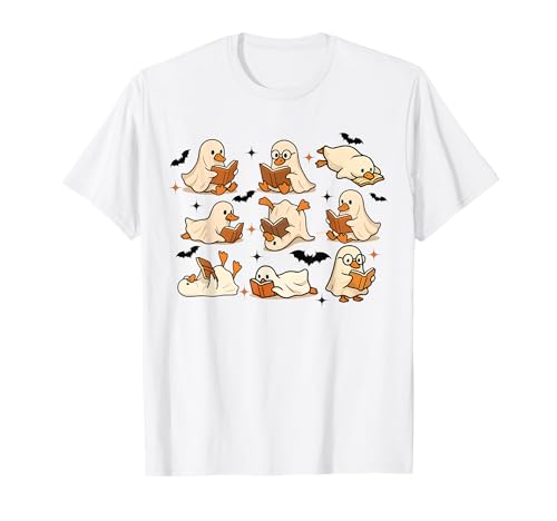 Niedliches Enten-Geister-Lesebuch für Halloween, Kinder, Teenager, Erwachsene T-Shirt Niedliches Enten-Geister-Lesebuch für Halloween, Kinder, Teenager, Erwachsene T-Shirt von Funny Spooky Goose Halloween Costume Party Shirts