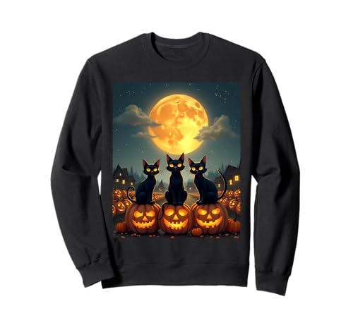 Black Cats Halloween Haunted Pumpkin Patch Party Kostüm Sweatshirt Black Cats Halloween Haunted Pumpkin Patch Party Kostüm Sweatshirt von Funny Spooky Halloween Black Cats Lover