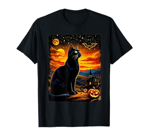 Gruselige Schwarze Katze Halloween Kürbis Patch Party Kostüm T-Shirt Gruselige Schwarze Katze Halloween Kürbis Patch Party Kostüm T-Shirt von Funny Spooky Halloween Black Cats Lover