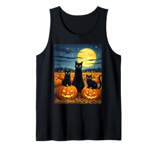 Schwarze Katzen Halloween Gruseliger Kürbis Patch Party Kostüm Tank Top Schwarze Katzen Halloween Gruseliger Kürbis Patch Party Kostüm Tank Top von Funny Spooky Halloween Black Cats Lover