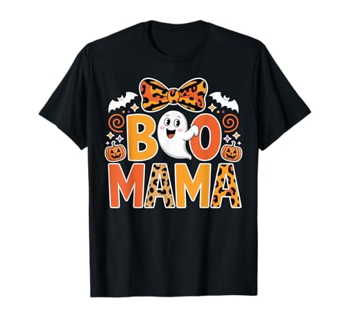 Boo Mama Niedlicher Geist Leopard Print Halloween Love Mother T-Shirt Boo Mama Niedlicher Geist Leopard Print Halloween Love Mother T-Shirt von Funny Spooky Halloween Mom Family Matching Outfits