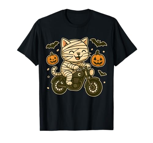 Halloween Mama Katze Biker Cute Kawaii Motorrad Katzenliebhaber T-Shirt Halloween Mama Katze Biker Cute Kawaii Motorrad Katzenliebhaber T-Shirt von Funny Spooky Pumpkin Pet Owner Halloween Costume