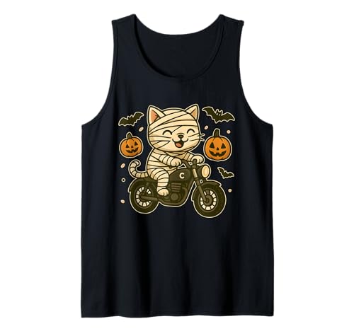 Halloween Mama Katze Biker Cute Kawaii Motorrad Katzenliebhaber Tank Top Halloween Mama Katze Biker Cute Kawaii Motorrad Katzenliebhaber Tank Top von Funny Spooky Pumpkin Pet Owner Halloween Costume