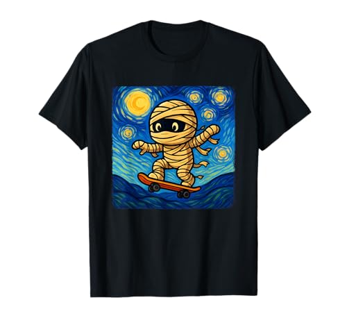 Süße Mama, Skateboard, lustige Halloween-Van Gogh-Sternennacht T-Shirt Süße Mama, Skateboard, lustige Halloween-Van Gogh-Sternennacht T-Shirt von Funny Spooky Season Halloween Costume Kids Teens