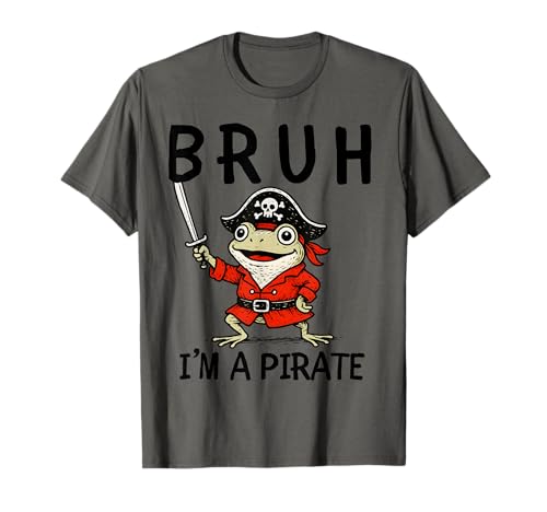 Bruh I'm a Pirate Retro Frosch Lazy Halloween Kostüm Kinder Junge T-Shirt Bruh I'm a Pirate Retro Frosch Lazy Halloween Kostüm Kinder Junge T-Shirt von Funny Spooky Season Holiday Birthday Pirate Party