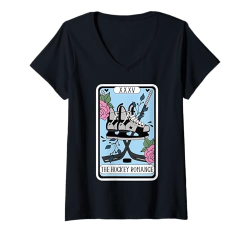 Damen In meiner Hockey-Romantik-Ära | Hockey Romance Tarot T-Shirt mit V-Ausschnitt Damen In meiner Hockey-Romantik-Ära | Hockey Romance Tarot T-Shirt mit V-Ausschnitt von Funny Sport Romance Reader Sports