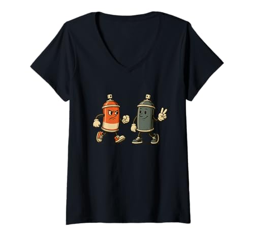Damen Lustige Sprühdosen für Erwachsene und Kinder T-Shirt mit V-Ausschnitt Damen Lustige Sprühdosen für Erwachsene und Kinder T-Shirt mit V-Ausschnitt von Funny Spray Cans Outfit